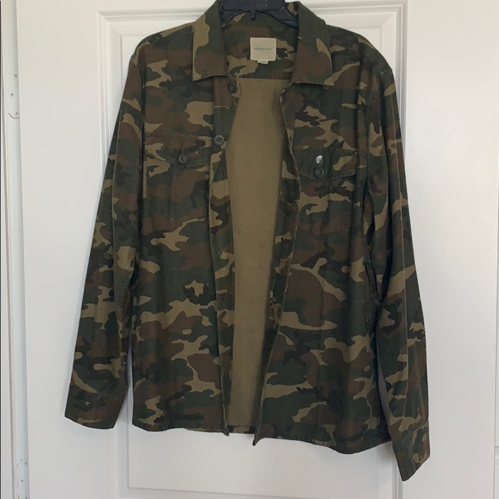 American Eagle Unisex Army Green Camouflage Jacket